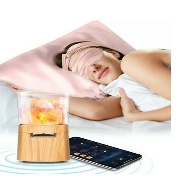 Lomi Wireless Bluetooth Speaker Lamp with Himalayan Salt + Satin Sleep Kit / NIB - Picture 4 of 4